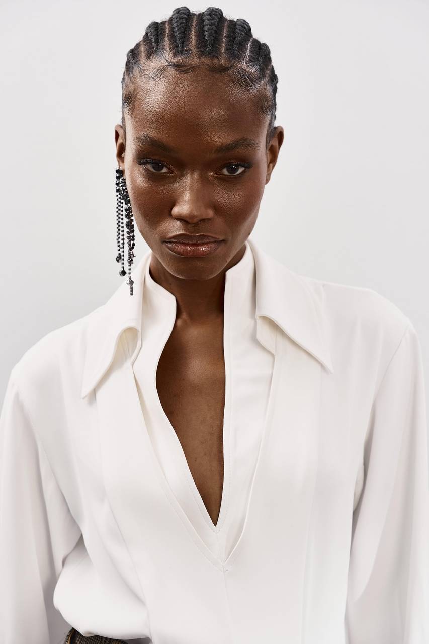 Camisa Alfaiataria Leve Fenda Lateral - Off White CAM0034OFF