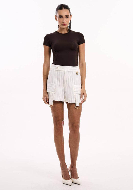 Short Cargo Risca De Giz - Off White