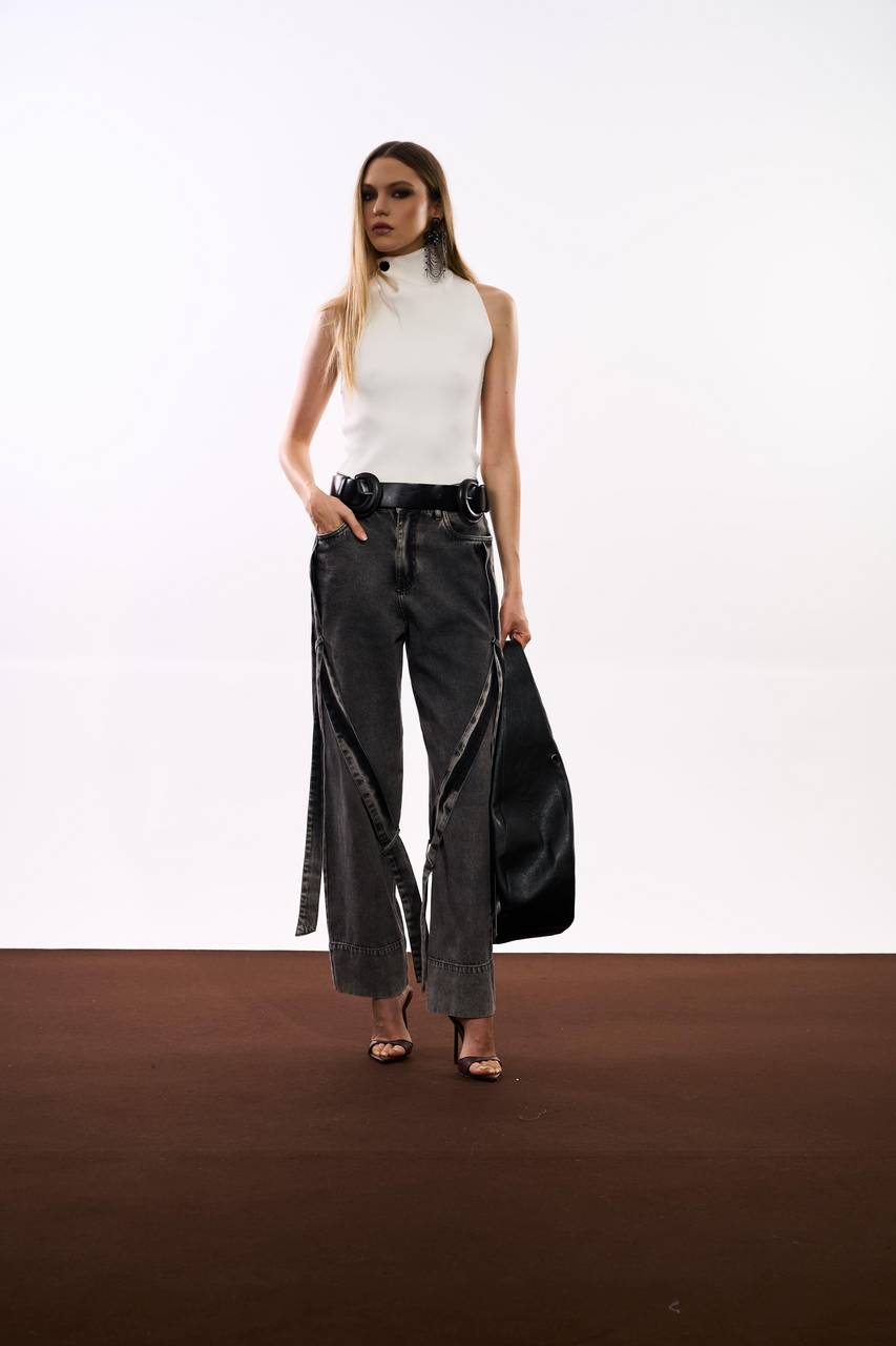 Calça Jeans Tiras Black - Jeans Black CAL0153JEANS BLAC