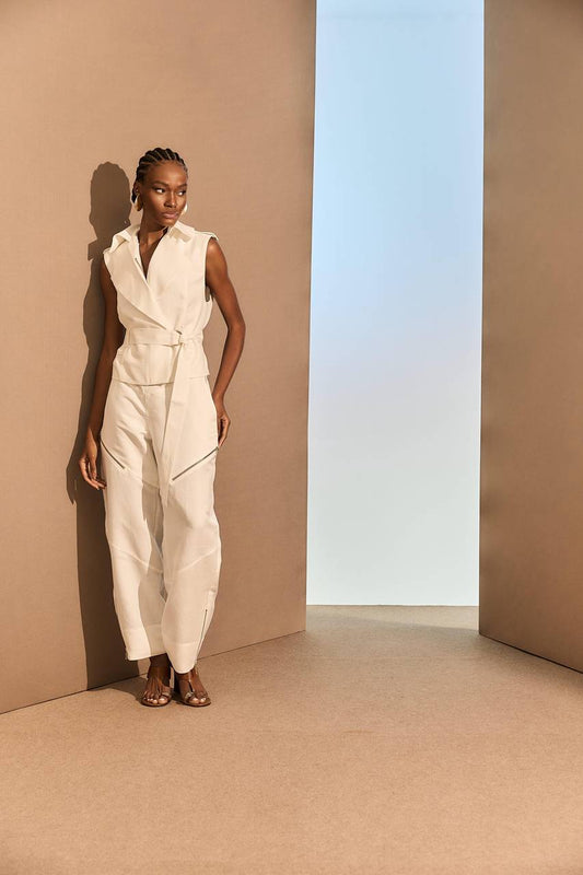 Calça Linho Borrel - Off White CAL0058OFF