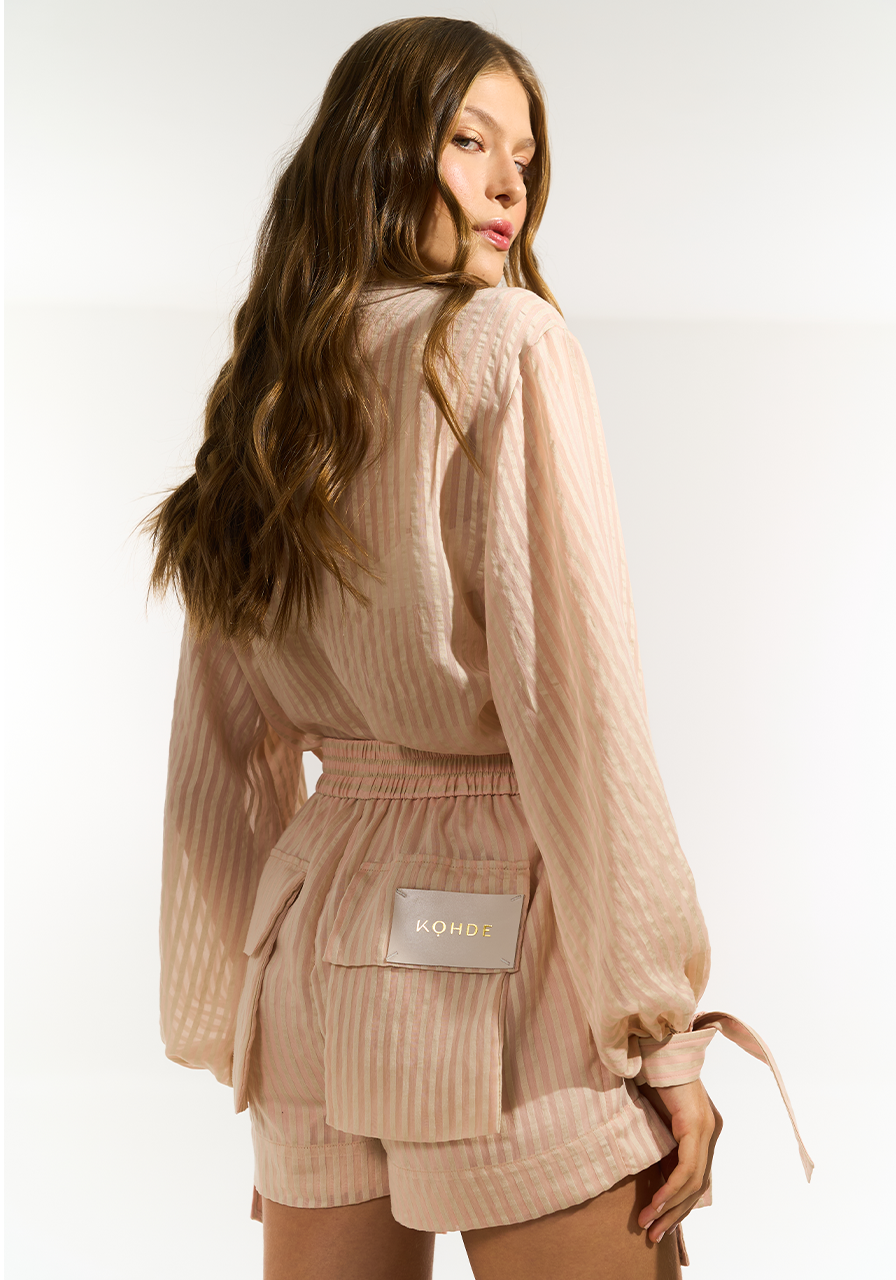 Short Bolso Solto - Bege / Rosê SHO0021BE/RO