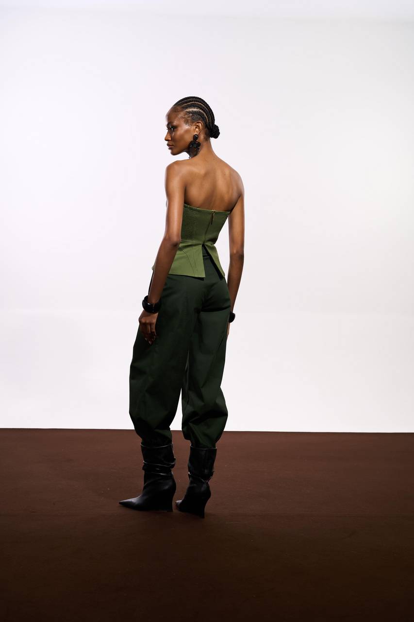 Calça Slouchy Dobra Lateral Frente - Verde Militar CAL0130VDMT