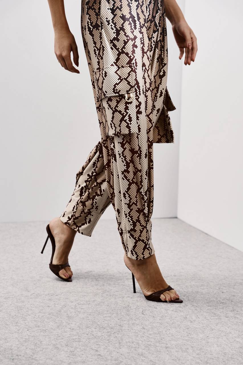 Calça Sloutch Com Bolsos Laterais - Animal Print Cobra CAL0135ANIC