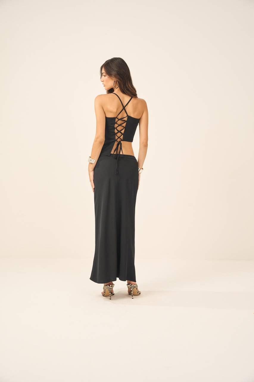 Blusa Frente Unica Costa Cruzada - Preto BLU0011PTO