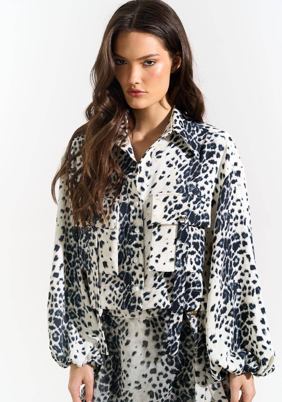 Camisa Estampada Over Cropped - White Tiger CAM0057WH TG