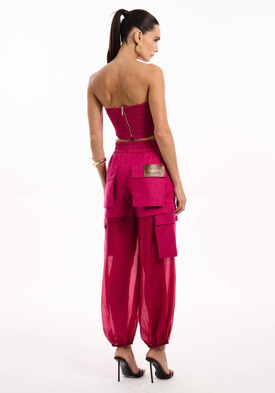 Calça Rosa C/ Transparencia