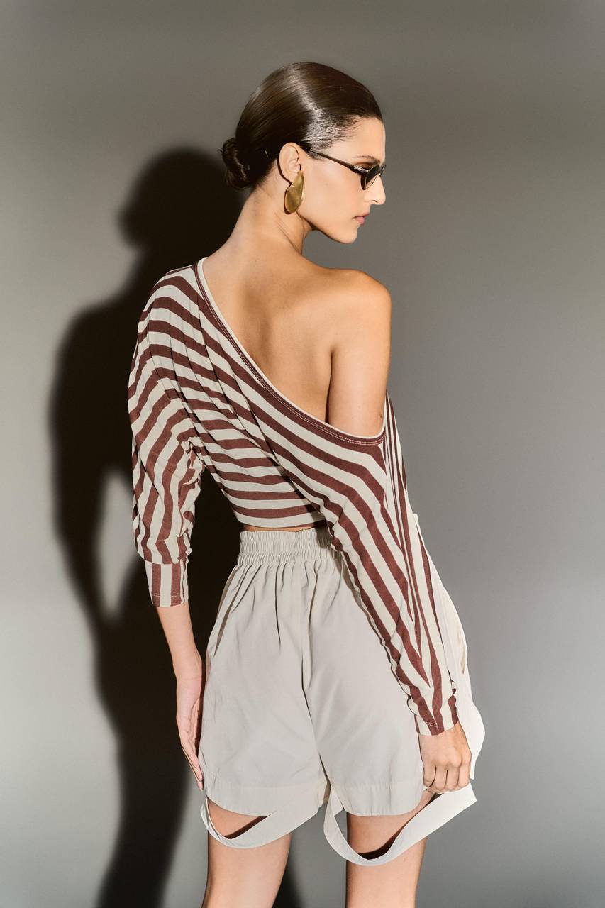 Blusa Cava Raglan - Off/marrom BLU0096OFFM