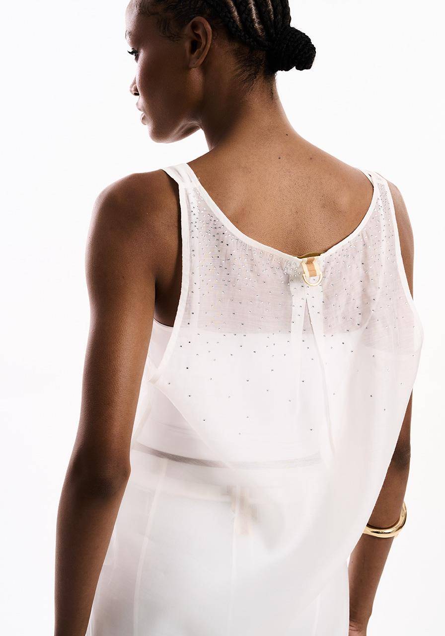 Regata Transparência Com Aplicação - Off White BLU2135OFF