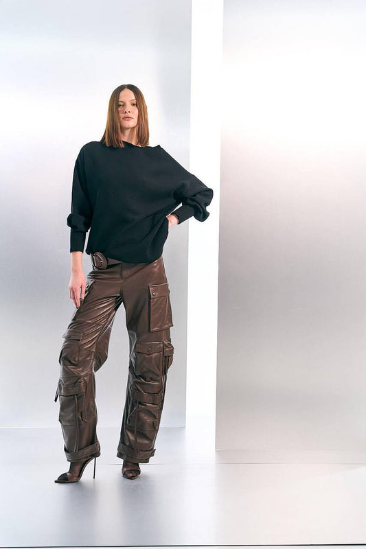 Calça Cargo Couro - Marrom CAL2098MRO