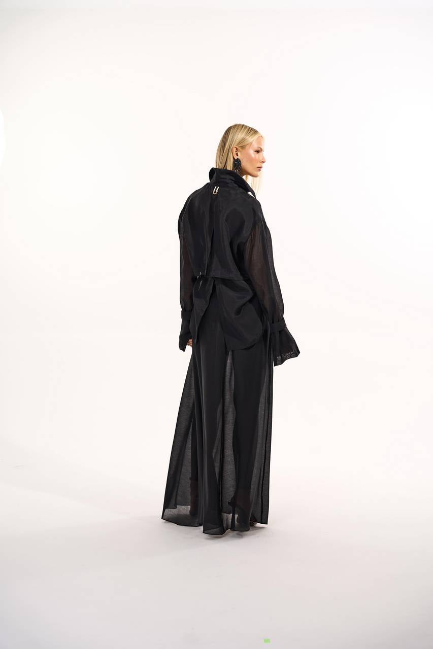 Camisa Leve Transparência Bolso Cargo - Preto CAM0046PTO