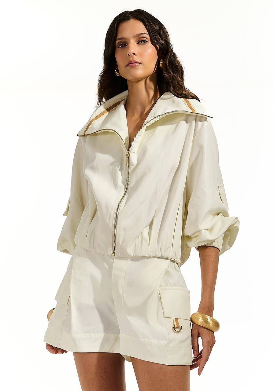 Jaqueta Com Bolso Manga - Off White JAQ0032OFF