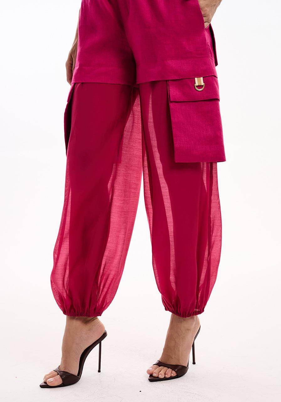 Calça Rosa C/ Transparencia