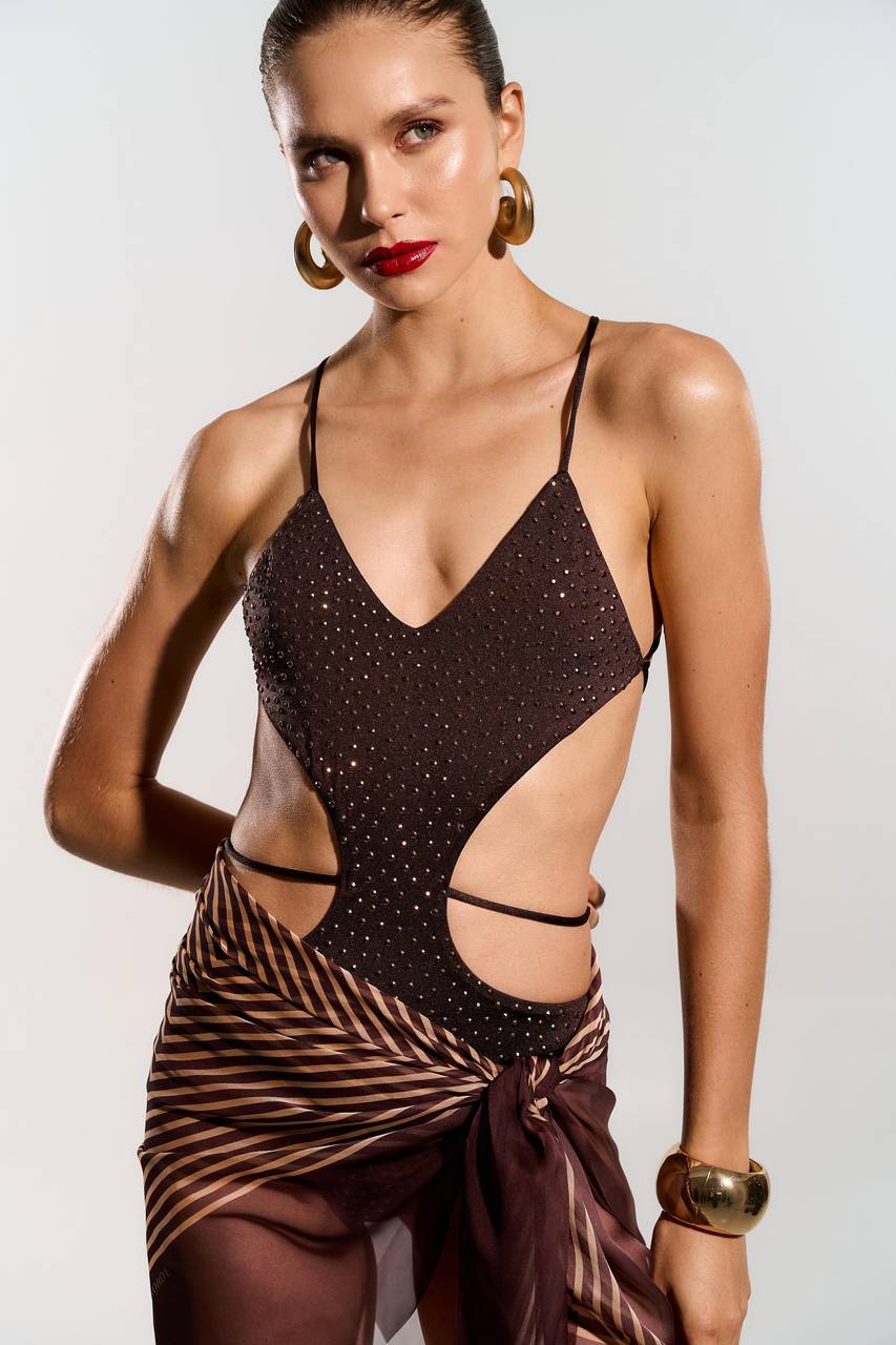 Lenço Stripe Bicolor - Marrom LEN0031MRO