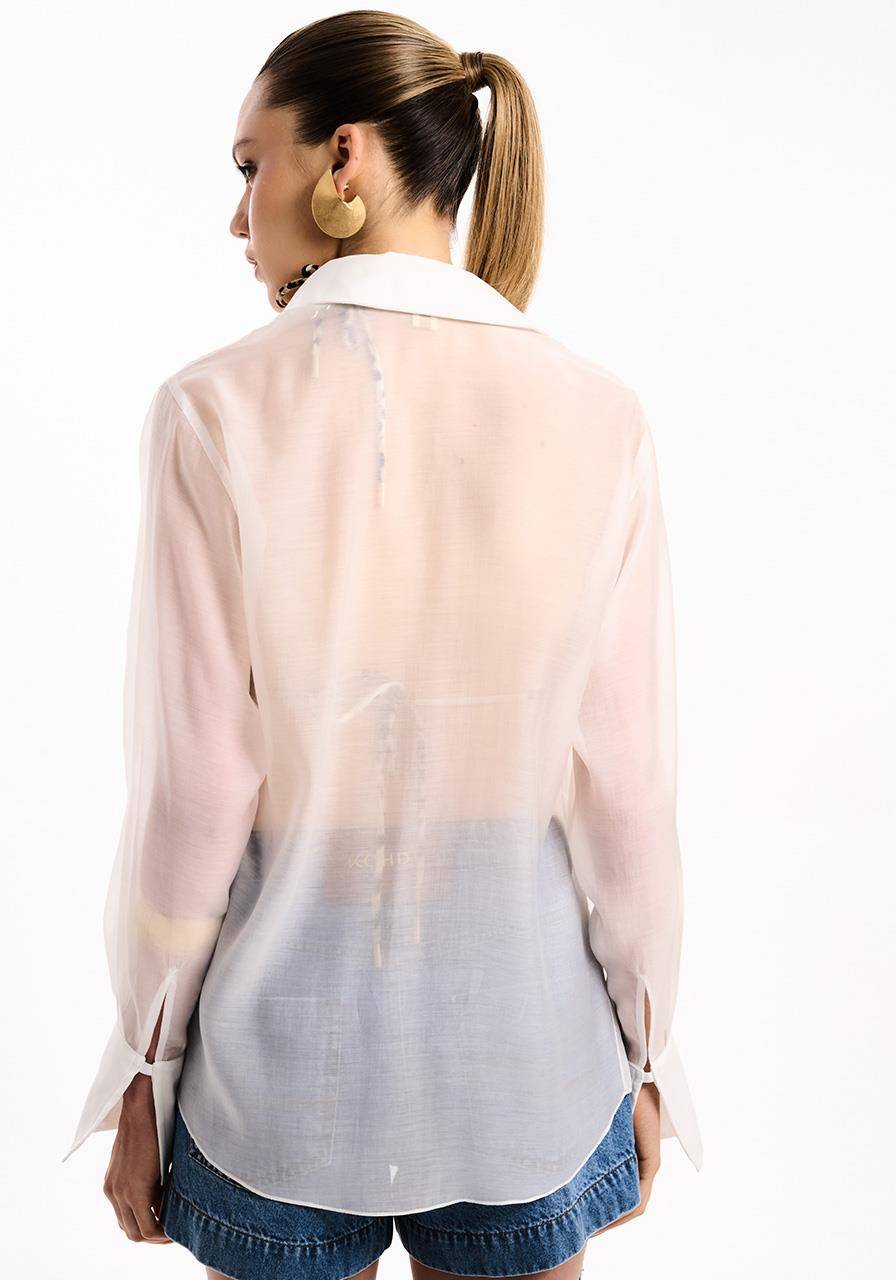 Camisa Abertura Lateral - Off White CAM2051OFF