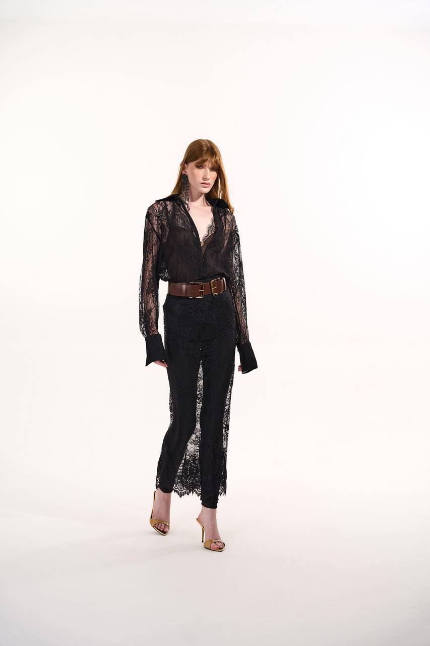 Saia Midi Fenda Costas - Preto SAI0048PTO