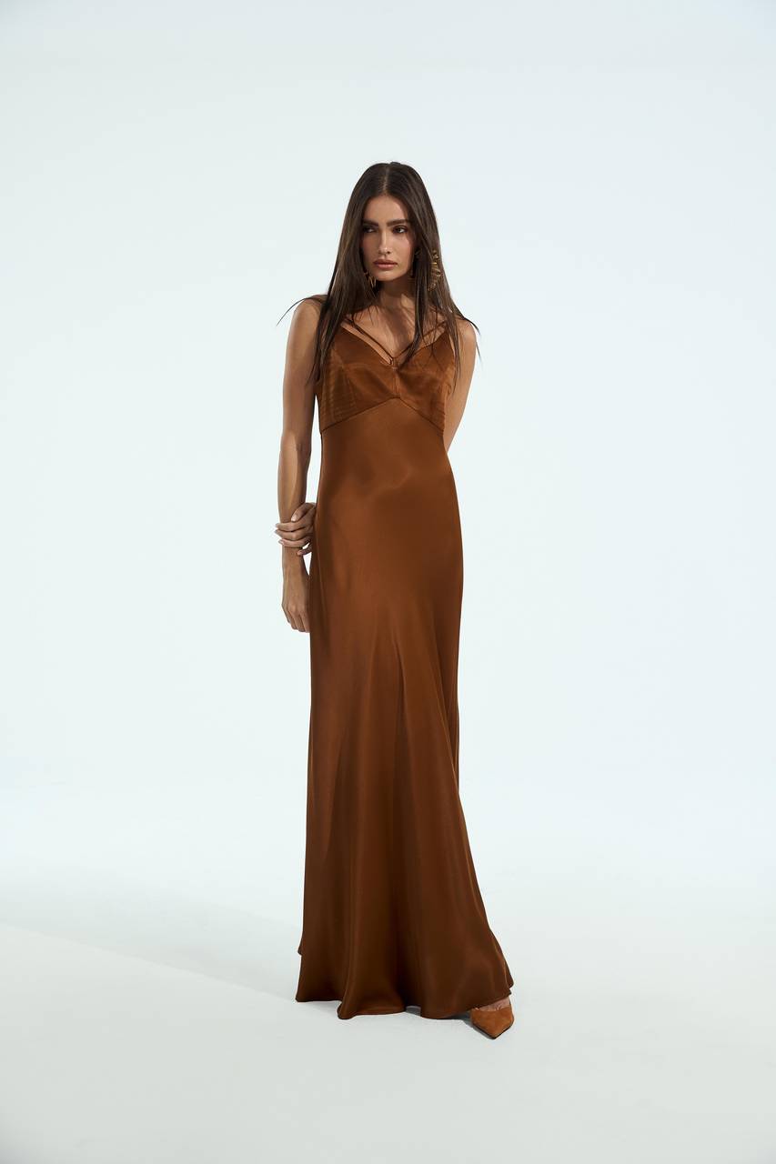 Vestido Alça Sleep Dress - Marrom VES0013