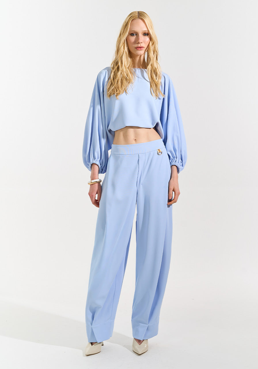 Blusa Costas Torcida - Azul Claro BLU0163AZCL