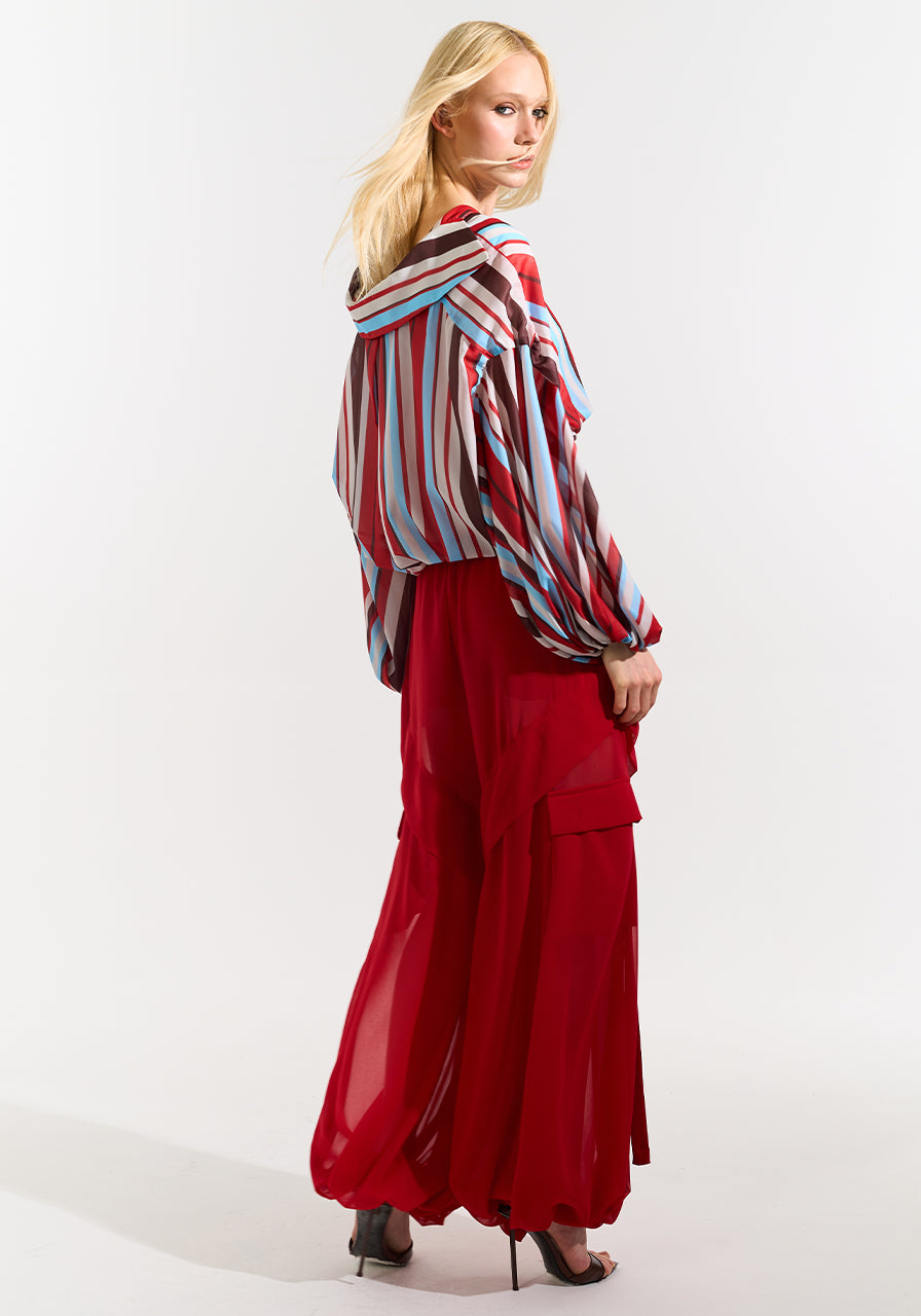 Blusa Over Cropped - Red Stripe BLU0175RED STRIPE