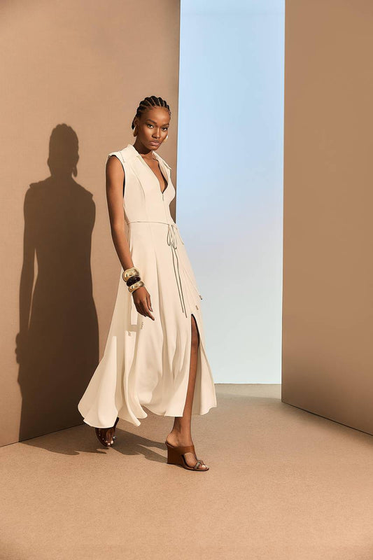 Vestido Longuete Costas Vazada - Off White VES0027OFF