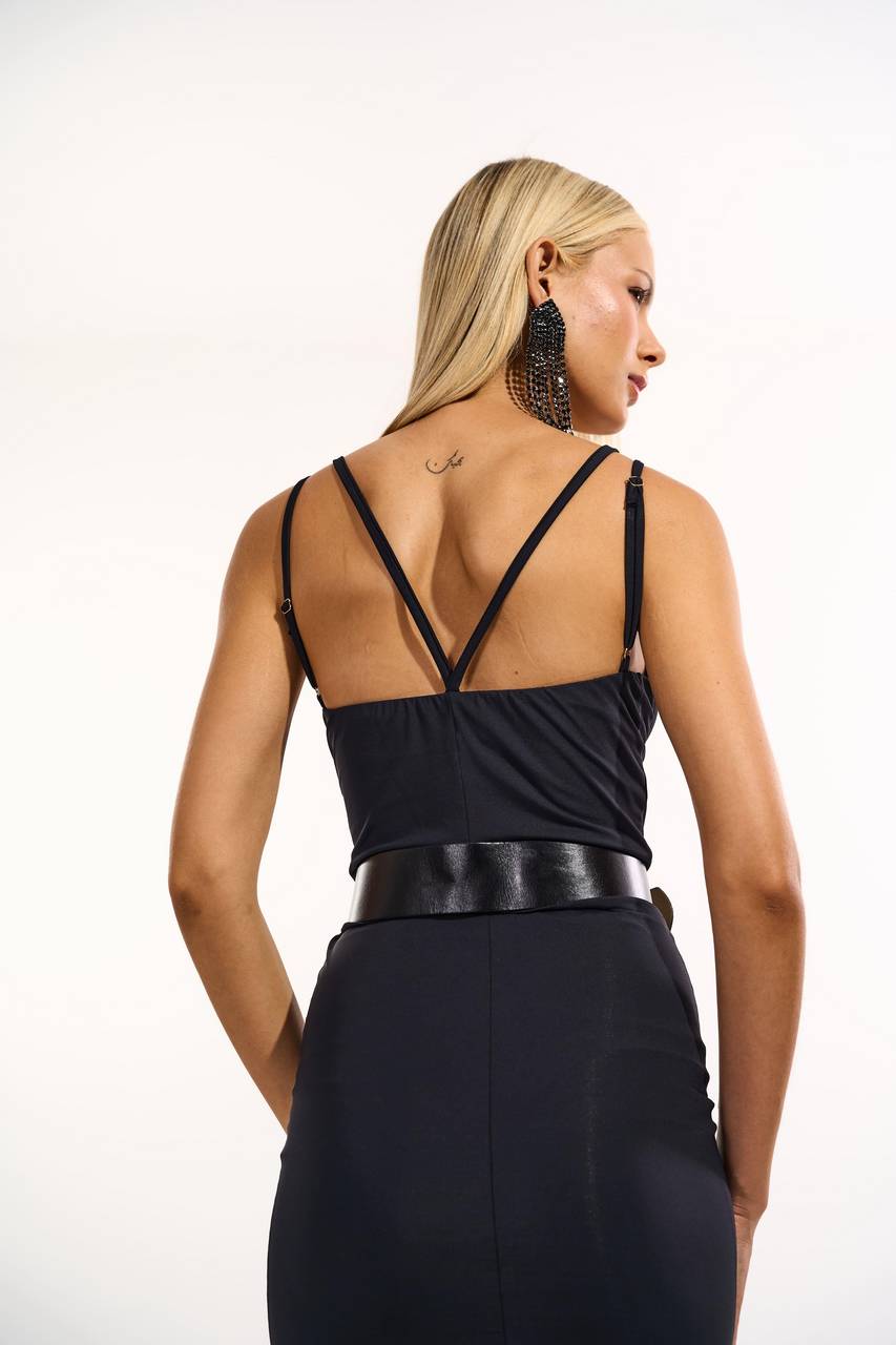 Blusa Bojo Lycra Fit Com Renda - Preto BLU0166PTO
