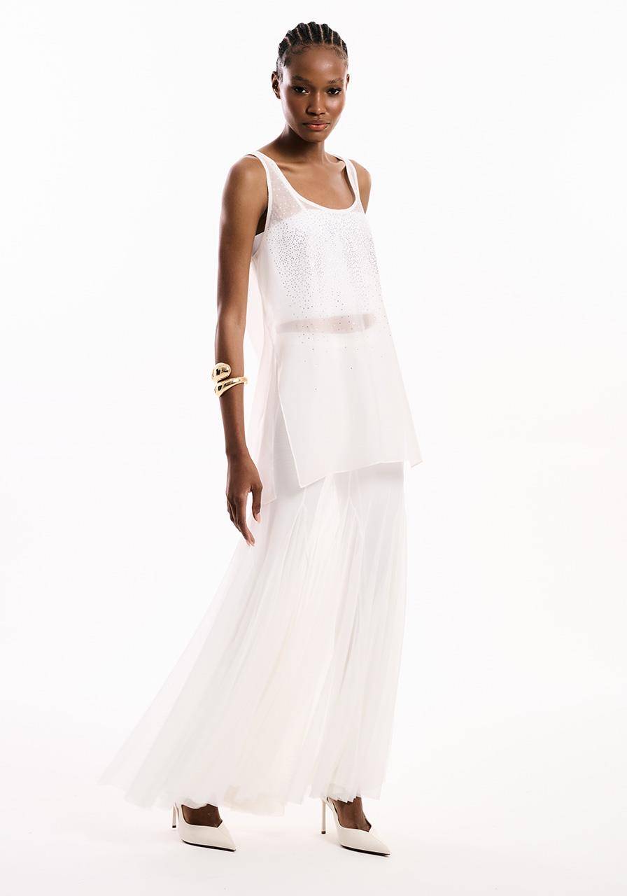 Regata Transparência Com Aplicação - Off White BLU2135OFF