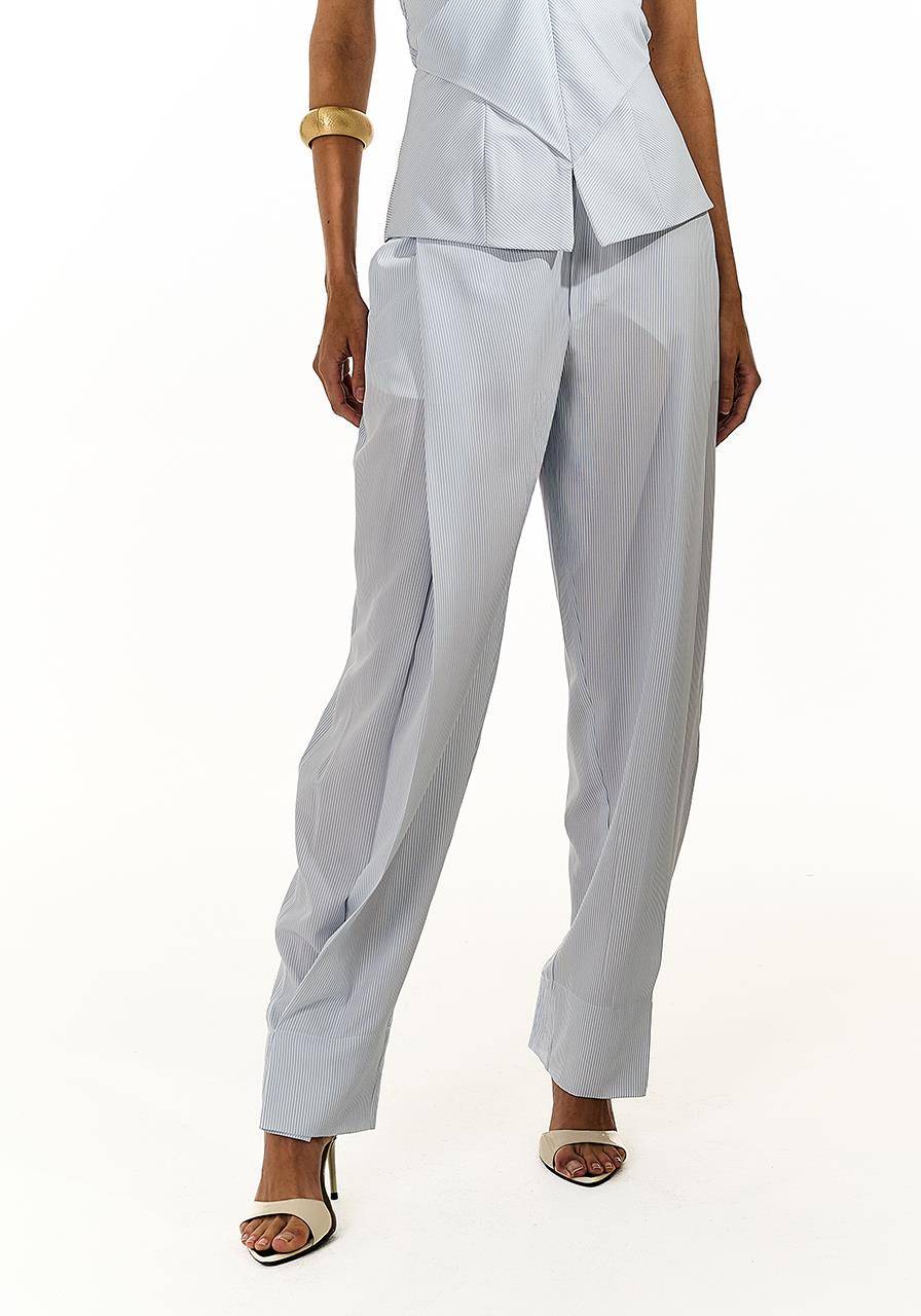 Calça Listras Bolso Solto - Off/azul CAL0178OFF/AZ