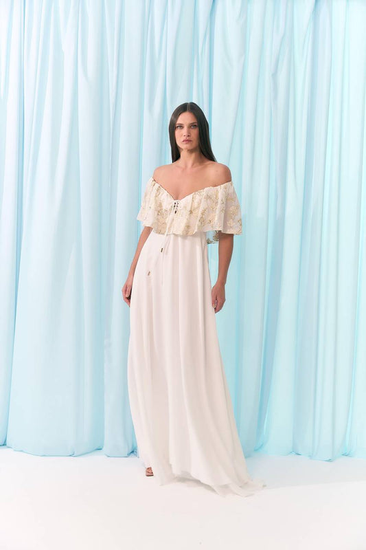 Vestido Jabour Ombro - Off White VES2050