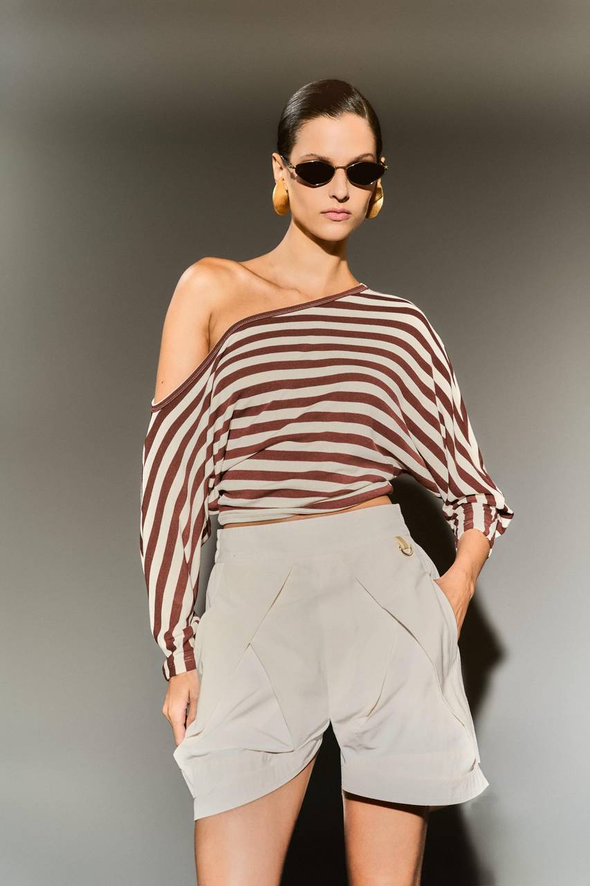 Blusa Cava Raglan - Off/marrom BLU0096OFFM