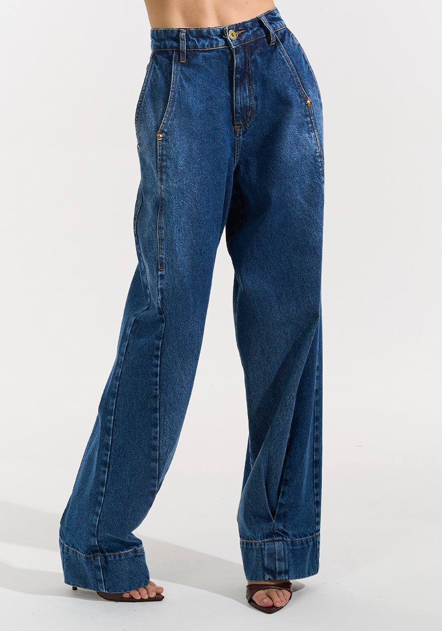 Calça Jeans Ballon Bolsos Duplos - Jeans CAL0177JEA