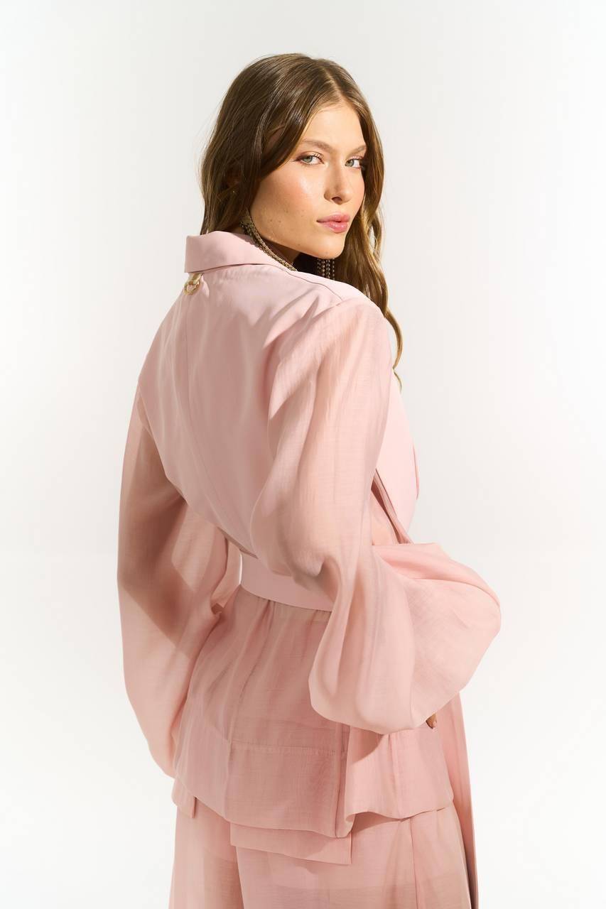 Blazer Faixa C/ Recorte - Rose BLZ0040RS