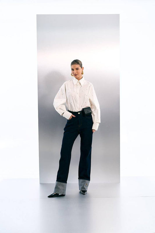 Calça Jeans Barra Larga - Jeans CAL2090JEA
