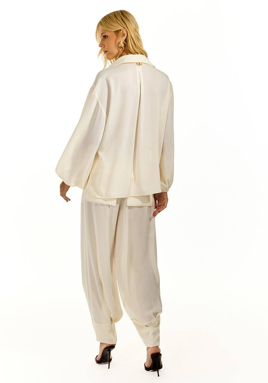 Camisa Fluida Bolso Solto - Off White CAM0053OFF