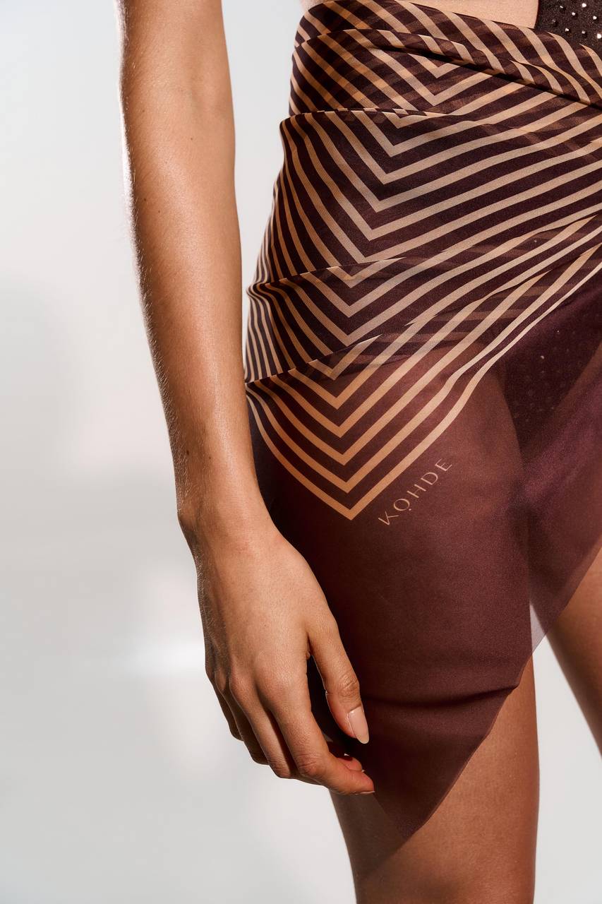 Lenço Stripe Bicolor - Marrom LEN0031MRO