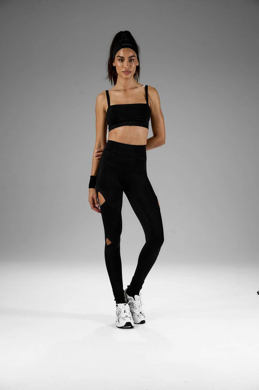 Calça Legging Recortes Vazados - Preto CAL0060PTO