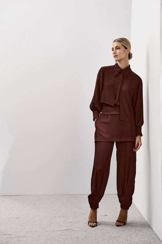 Camisa Frente Sobreposta - Marrom CAM0031MRO