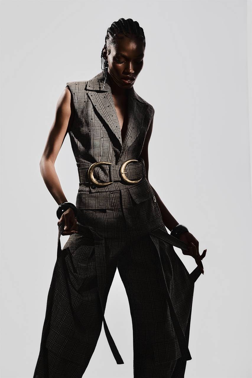 Blazer Cropped Sem Manga - Pied Poule BLZ0023- PIED