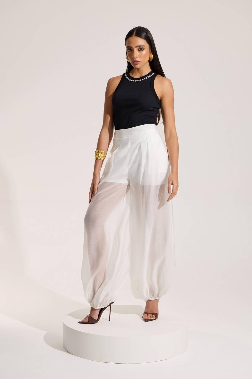 Calça De Organza Aladim - Off White CAL0082OFF