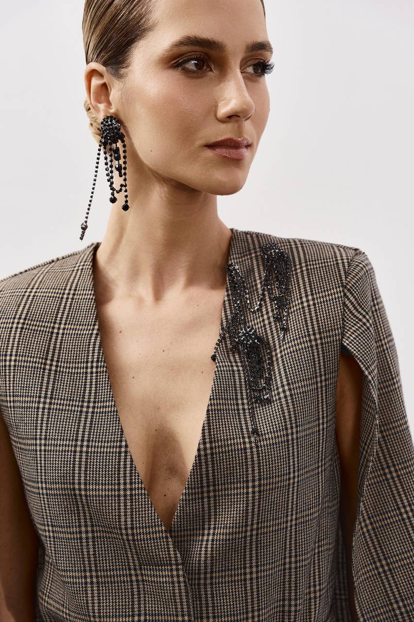 Blazer Capa Pied Poule - Pied Poule BLZ0019- PIED