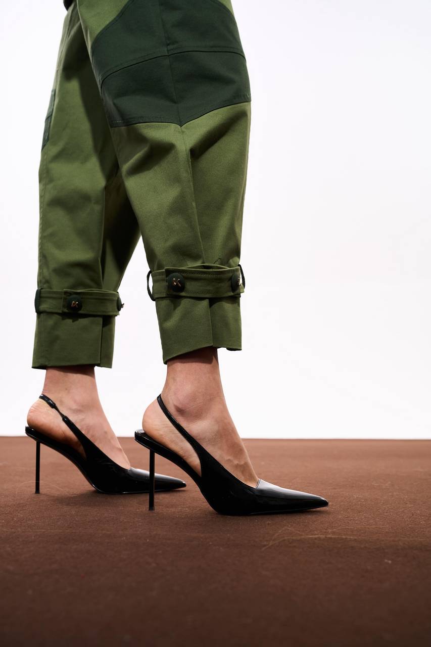 Calça Slouchy Bicolor - Verde Militar CAL0131VDMT