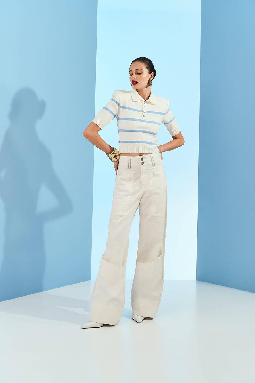 Blusa Gola Polo - Neve / Azul Bebê BLU0079NE/AZB