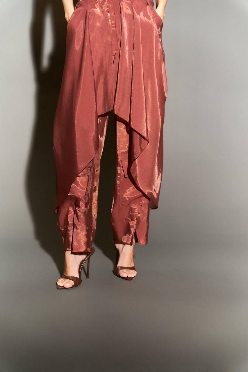 Calça Slouchy Transparência - Terra Cota CAL0103TERC