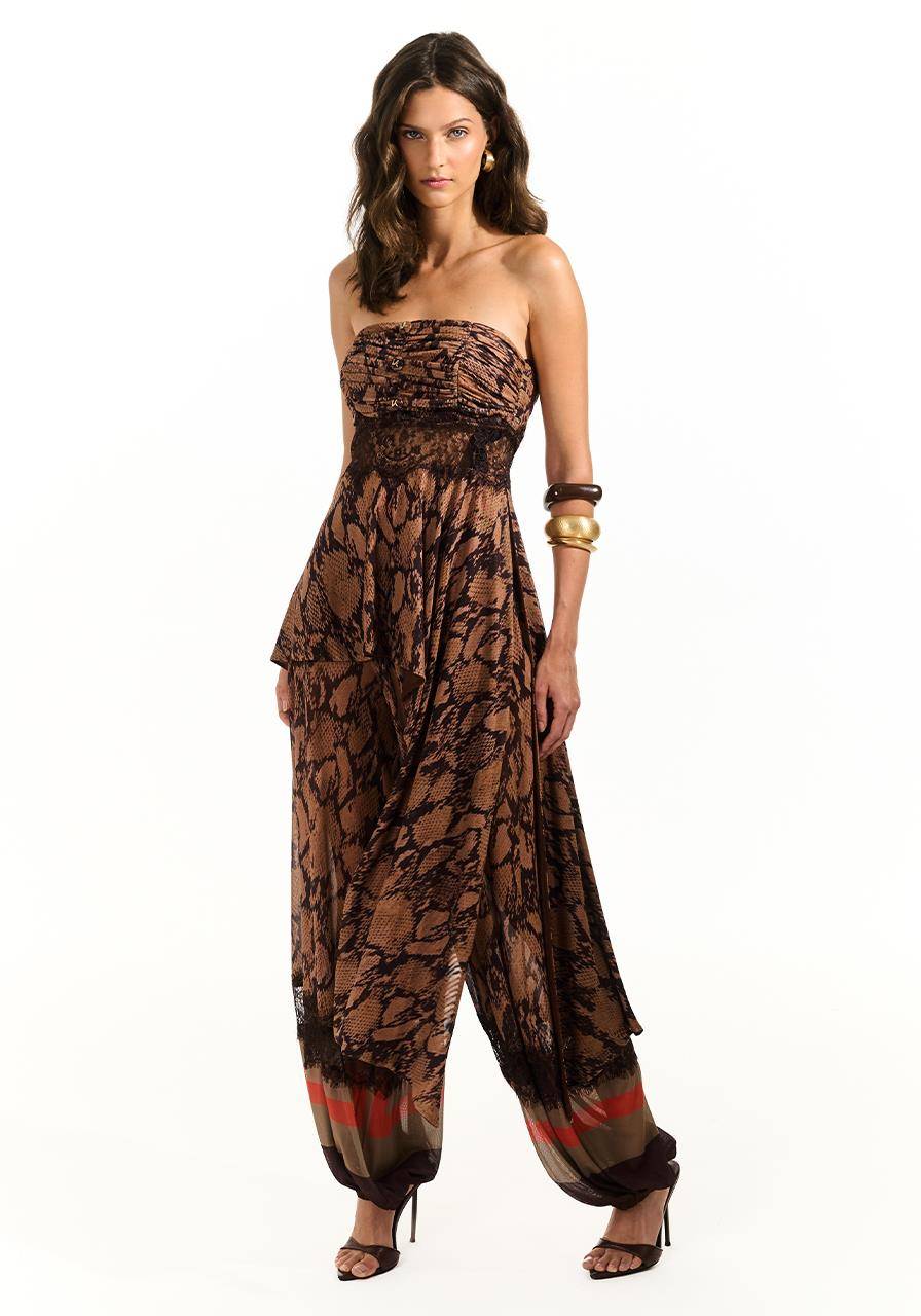Blusa Assimétrica Estampada - Choco Snake BLU0156CH SN