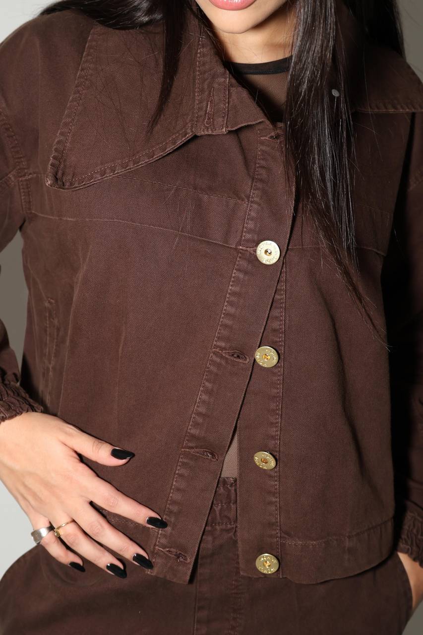 Jaqueta Oversized Sarja - Marrom JAQ2008MRO