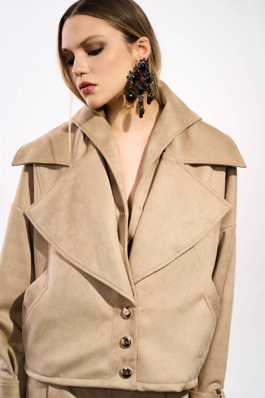 Jaqueta Recortes Suede - Camel JAQ0011CAM