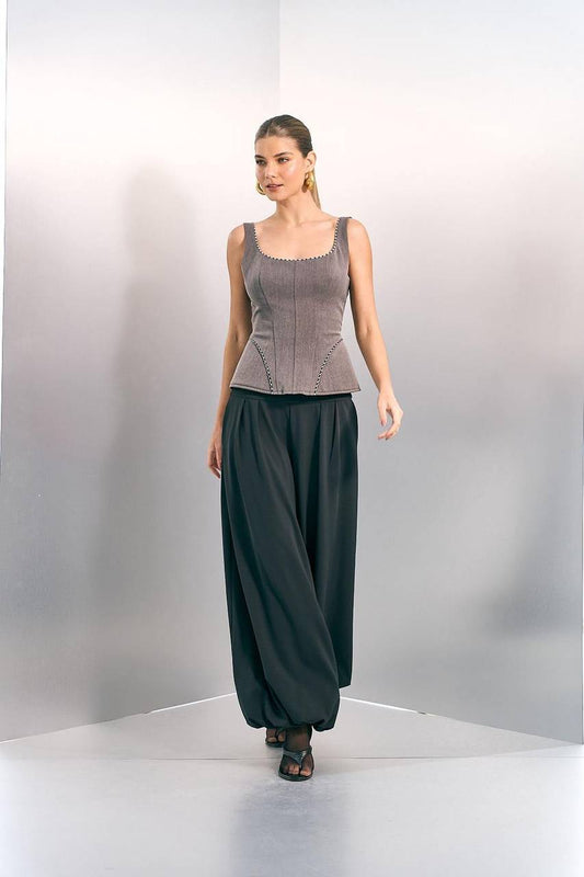 Corselet Cinza C/ Bordado