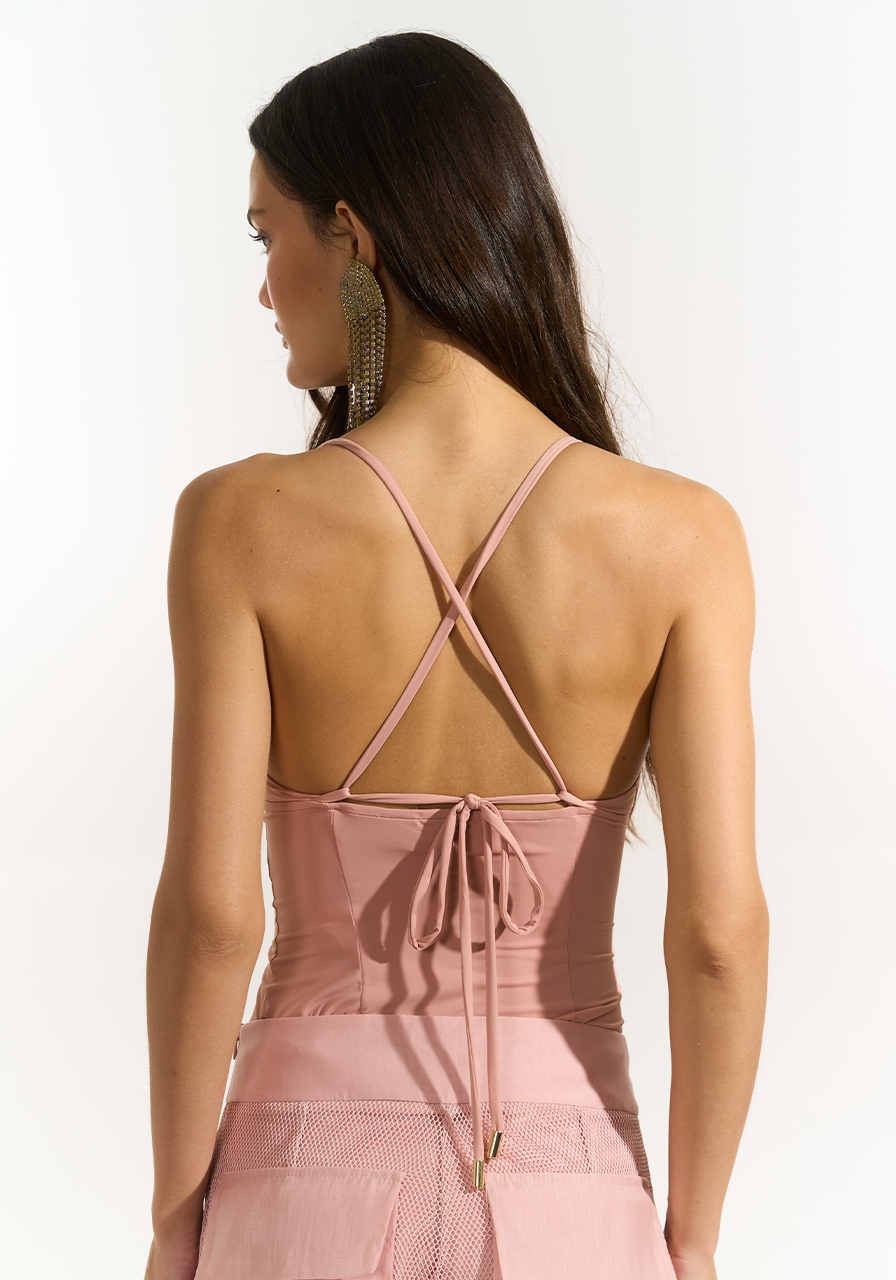 Top Corselet Em Malha - Rose TOP0068RS