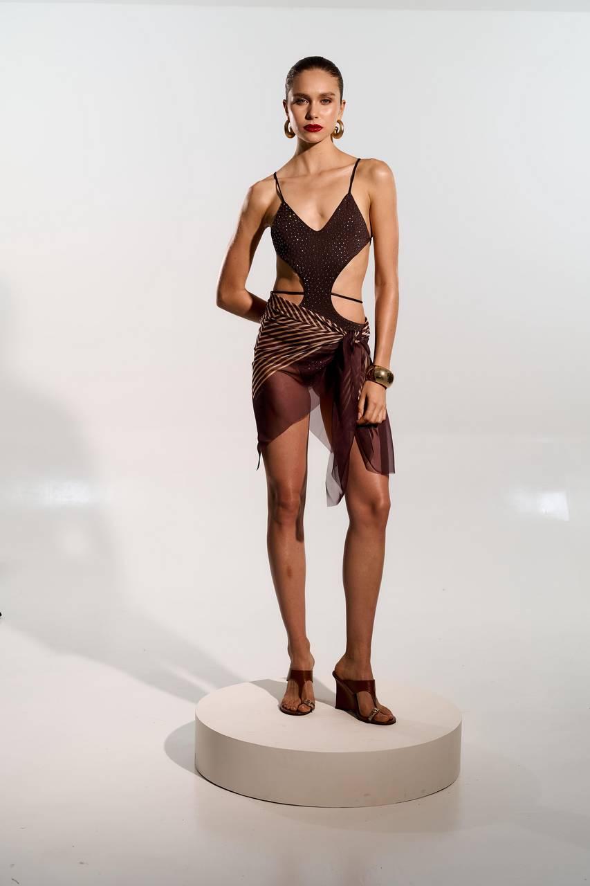 Lenço Stripe Bicolor - Marrom LEN0031MRO