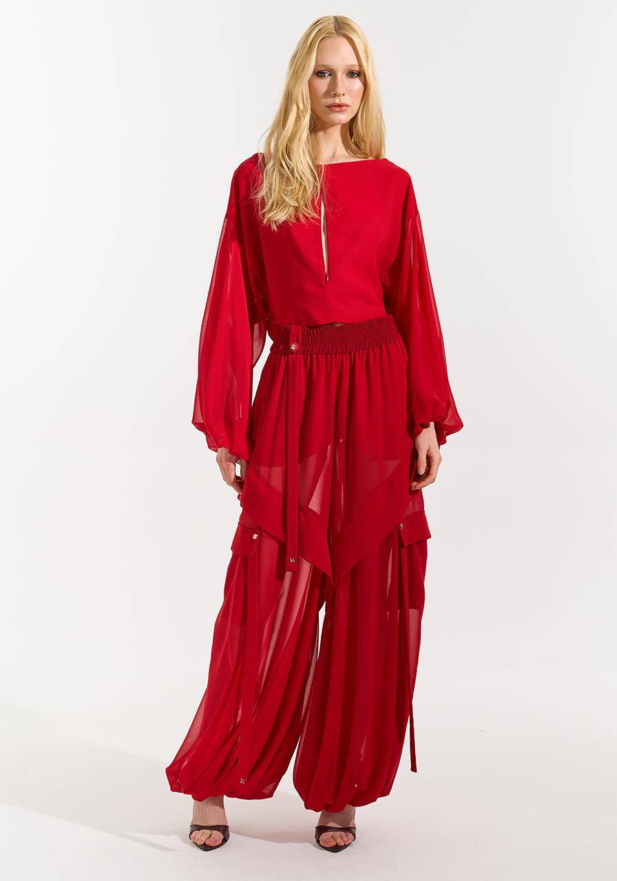 Calça Cargo - Vermelho CAL0232-VEM