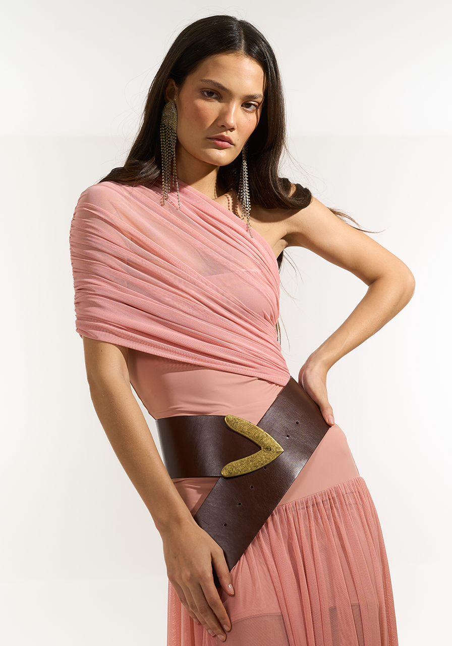 Body Detalhe Tule - Rose BOD0032RS