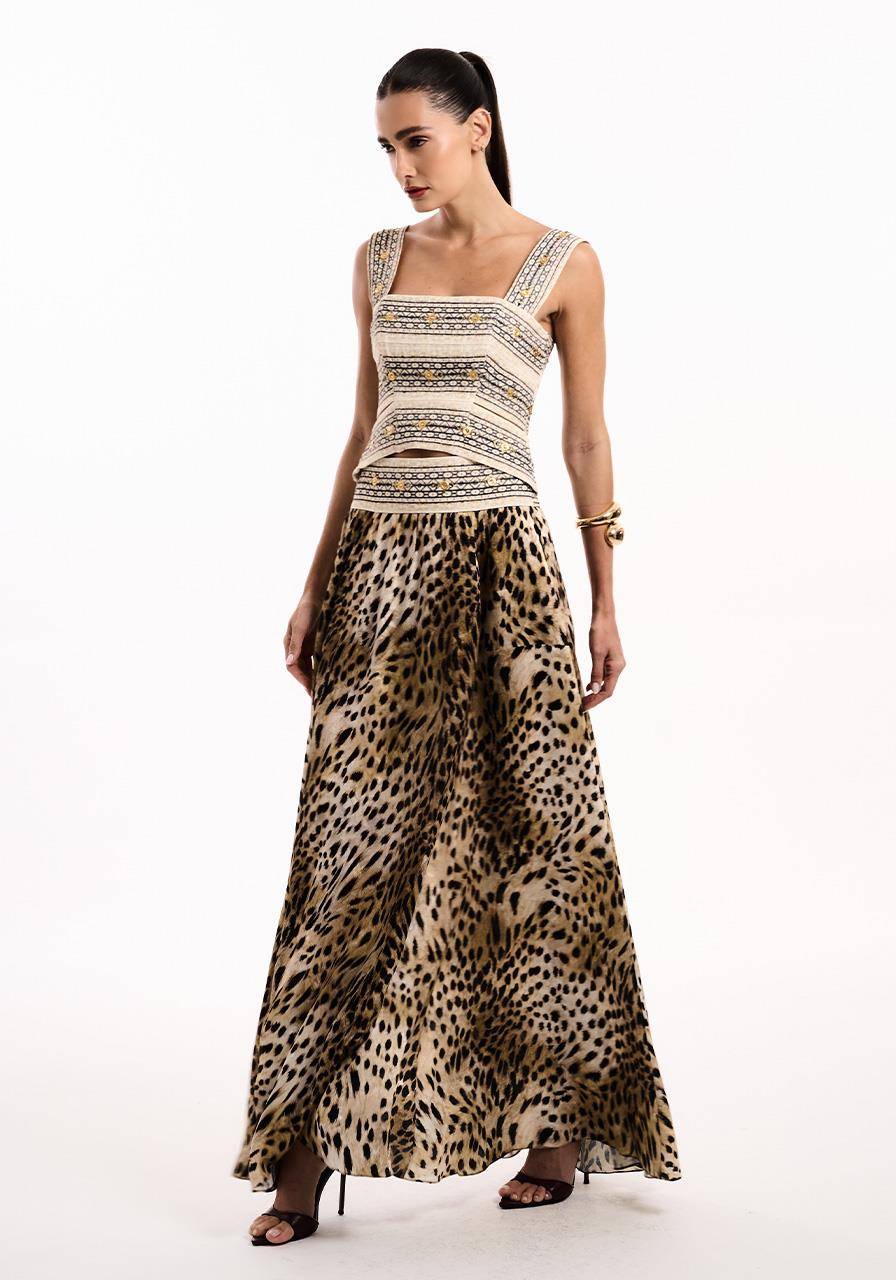 Saia Jacguard Animal Print - Guepardo Devorê SAI2055GUE